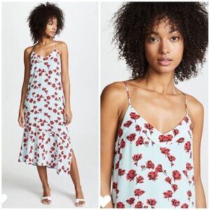 Equipment Jada Silk Floral Slip Camisole Dress M Blue